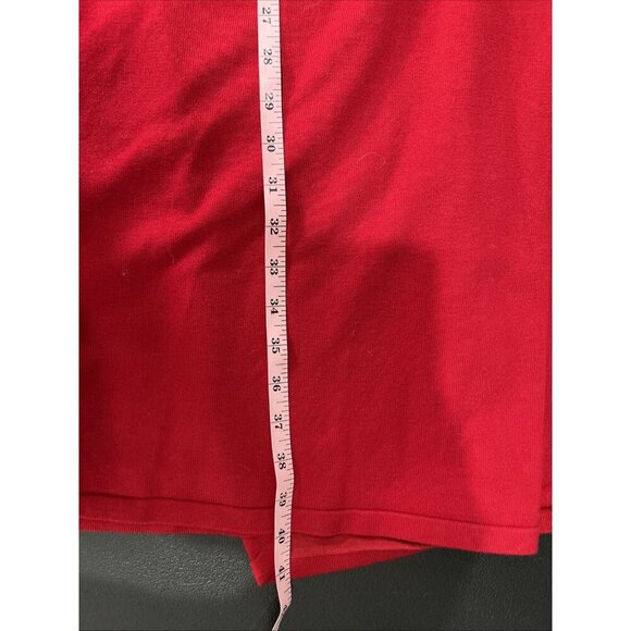 Birch NY Wrap Dress Size M Red Tie Waist Sweater Knit Holiday Christmas Cocktail - Picture 6 of 8